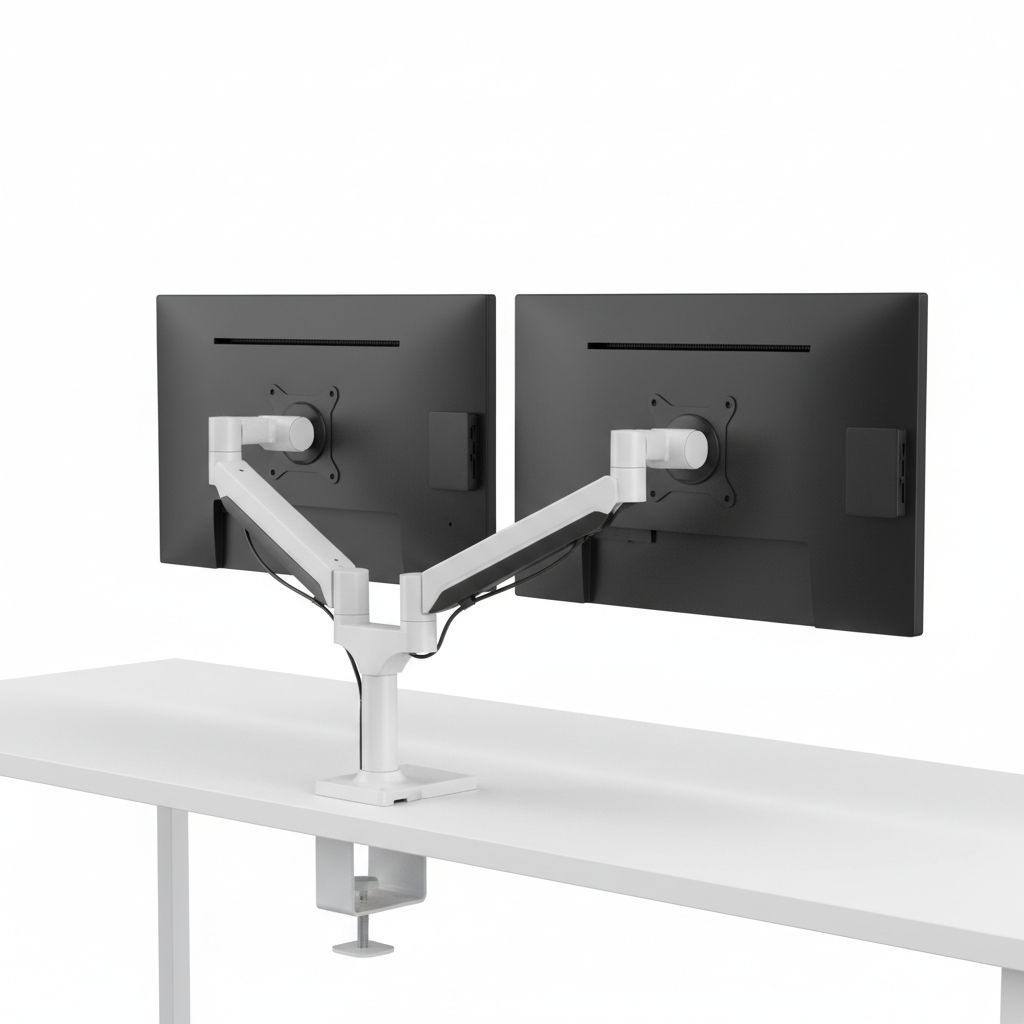 Dual Monitor Arm Stand Adjustable Full Articulation