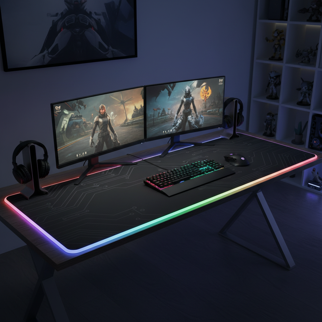 RGB Gaming Desk Mat with LED Edge
