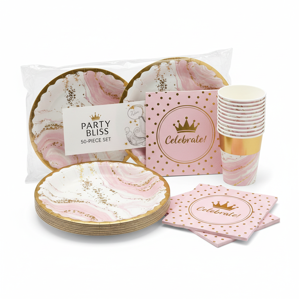 Disposable Party Tableware Set 50pc