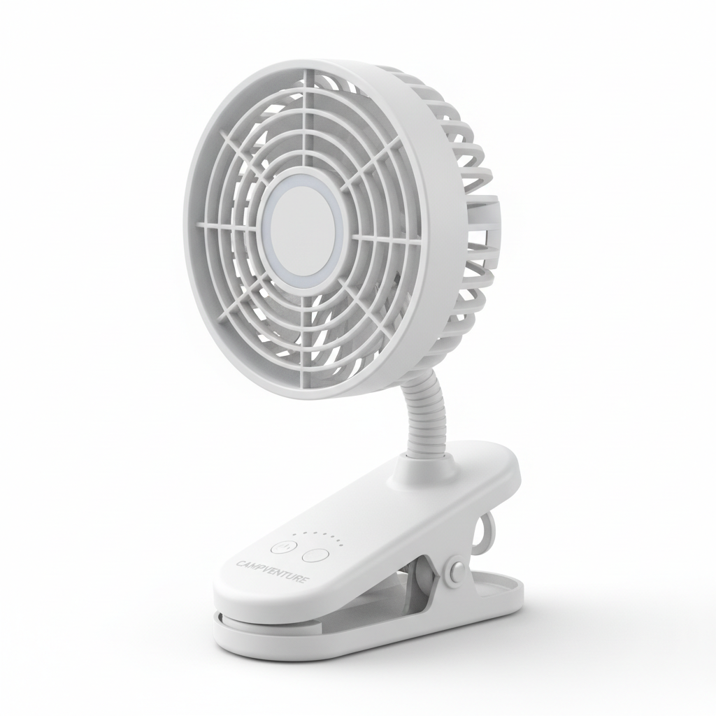 Rechargeable Portable Camping Fan with LED Light
